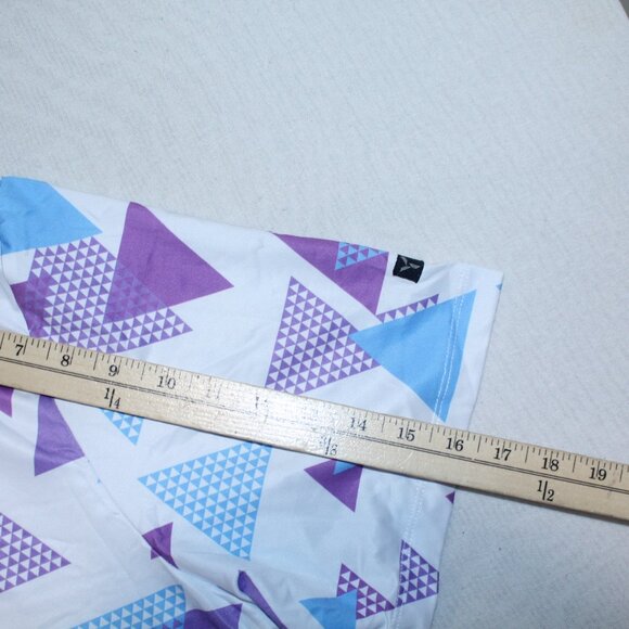 Yatta Golf Men White Geometric Polo Shirt Casual Short Sleeve Collar Size 2XL - Picture 5 of 7